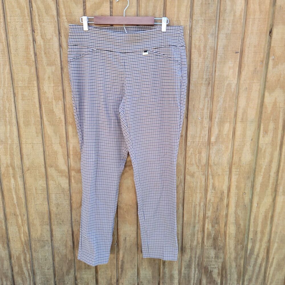 Anne Klein Brown/Black Stretch Waist Dress Pants Womens Size 12